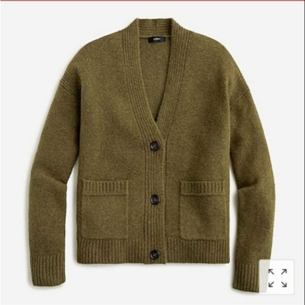 J Crew Cropped Cardigan in Supersoft XL